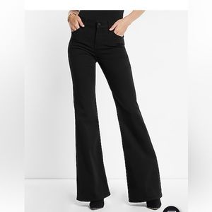 Express high rise flare jeans in black